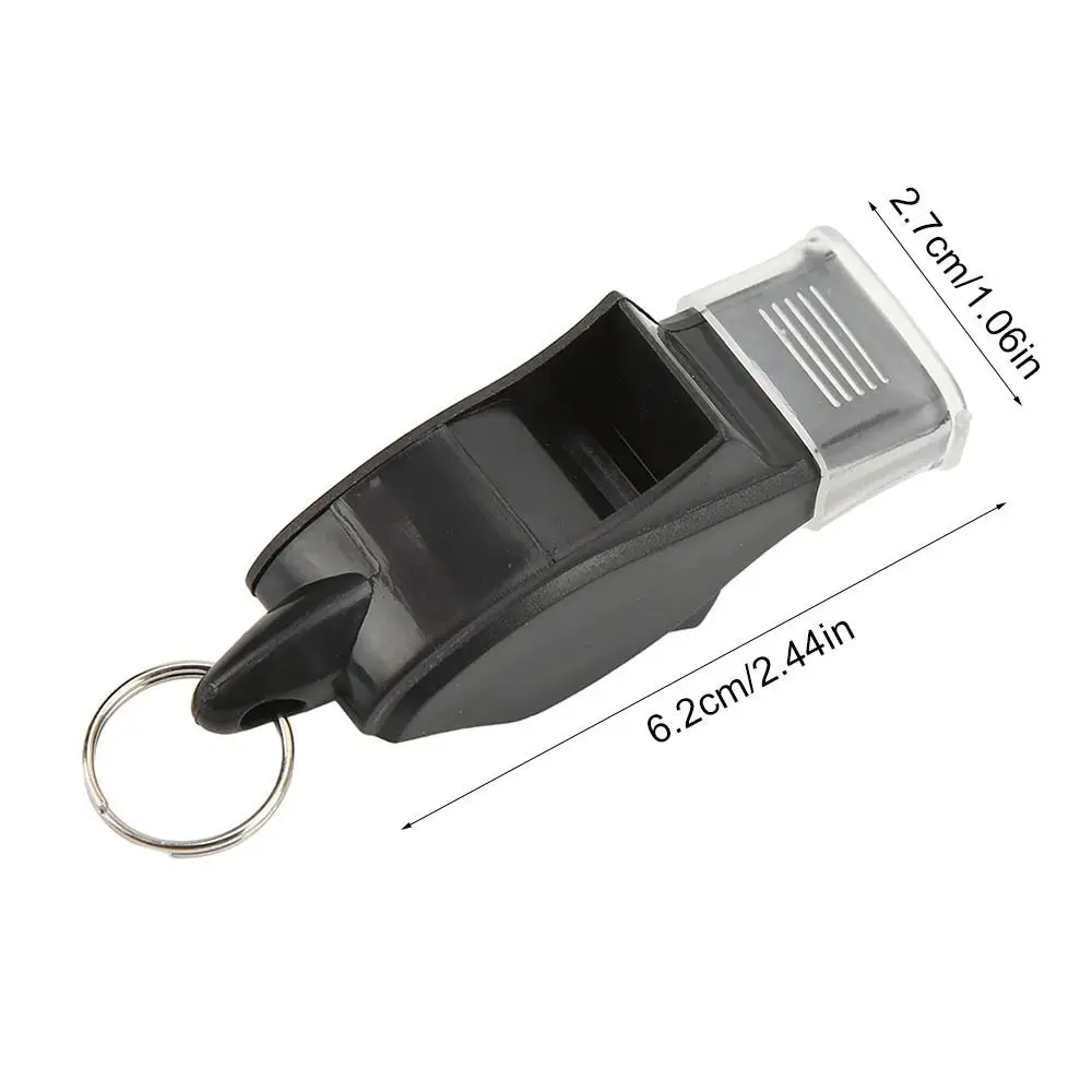 Silbato tipo árbitro negro con cordón