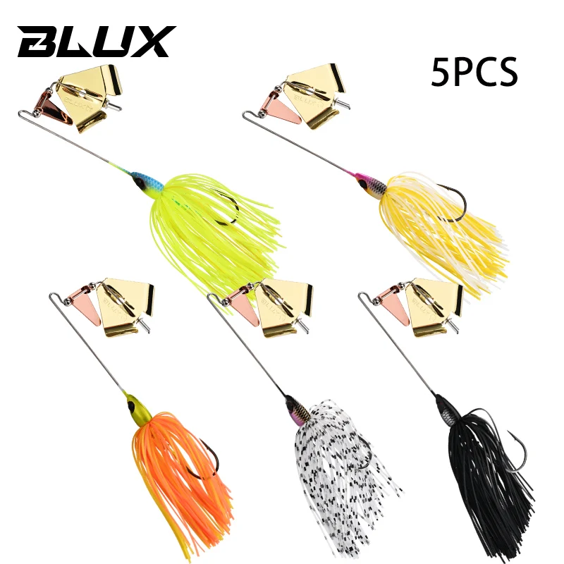 BLUX Spinnerbait Puppy con Buzzbait ruidoso y falda de silicona