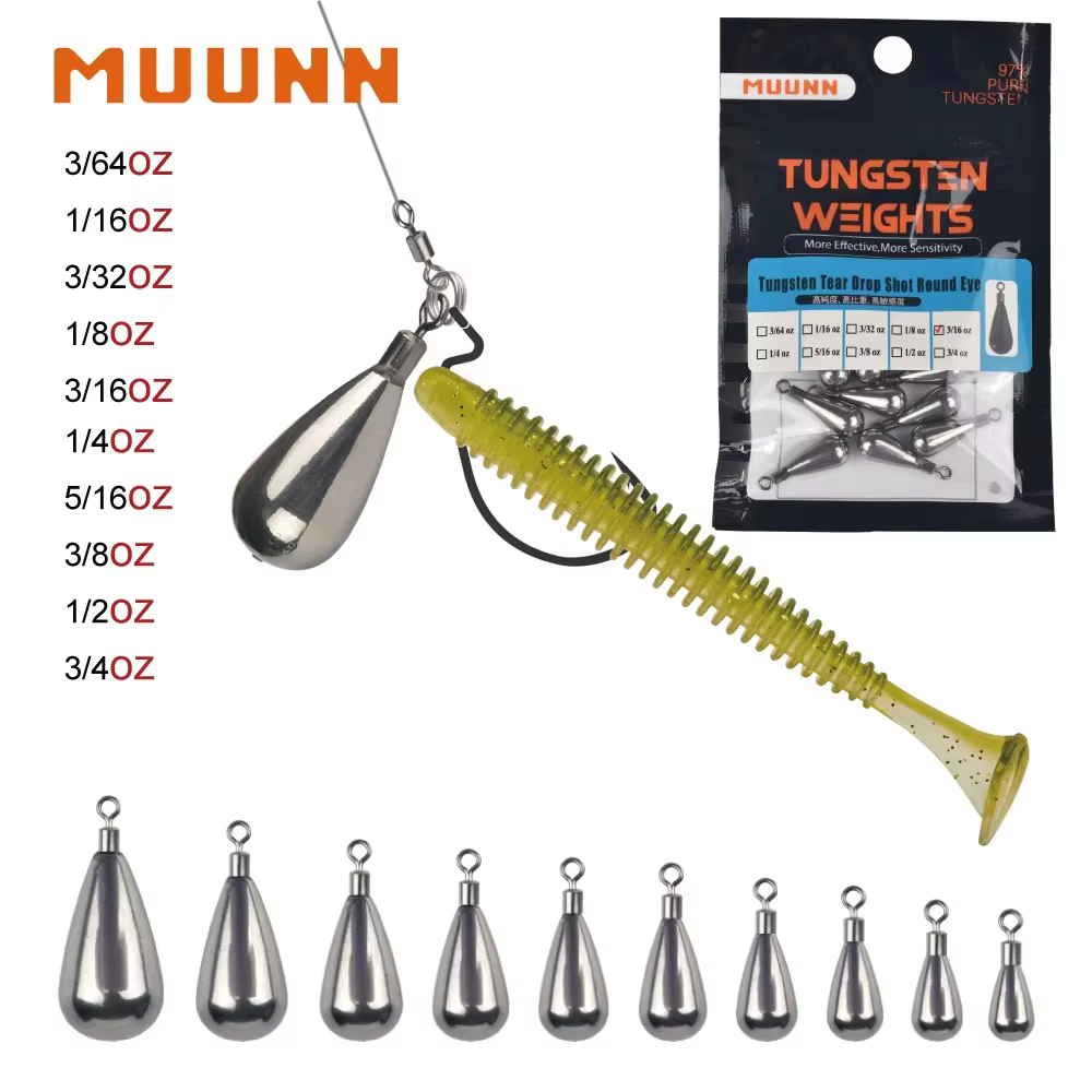Plomos de tungsteno tipo lágrima Muunn - vista general