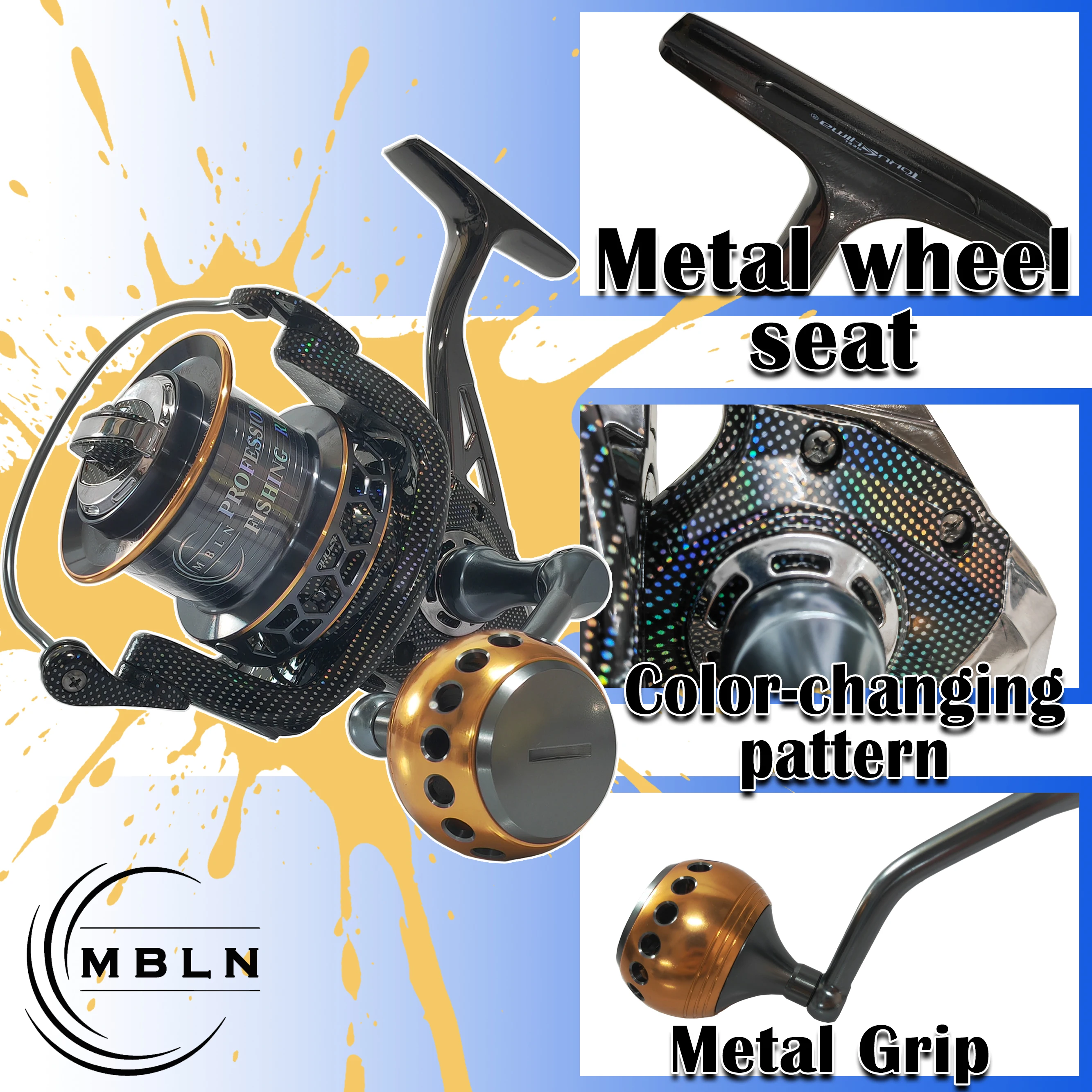 MBLN Carrete Spinning de Agua Salada con Cuerpo Metálico - imagen 3