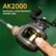 Carrete Baitcasting con rodamientos metálicos y marco de aluminio