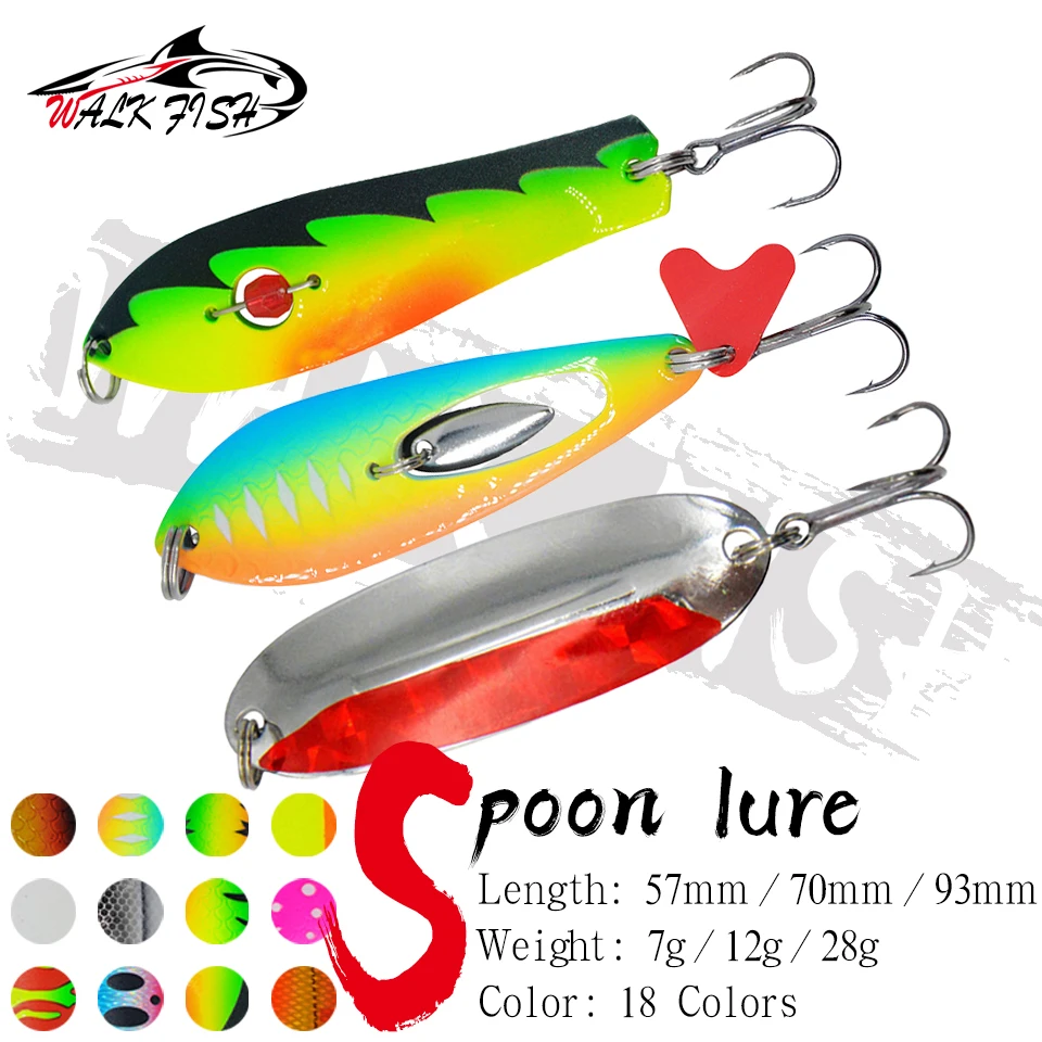 Cuchara metálica Walk Fish con lentejuelas y ruido para spinning - imagen 3