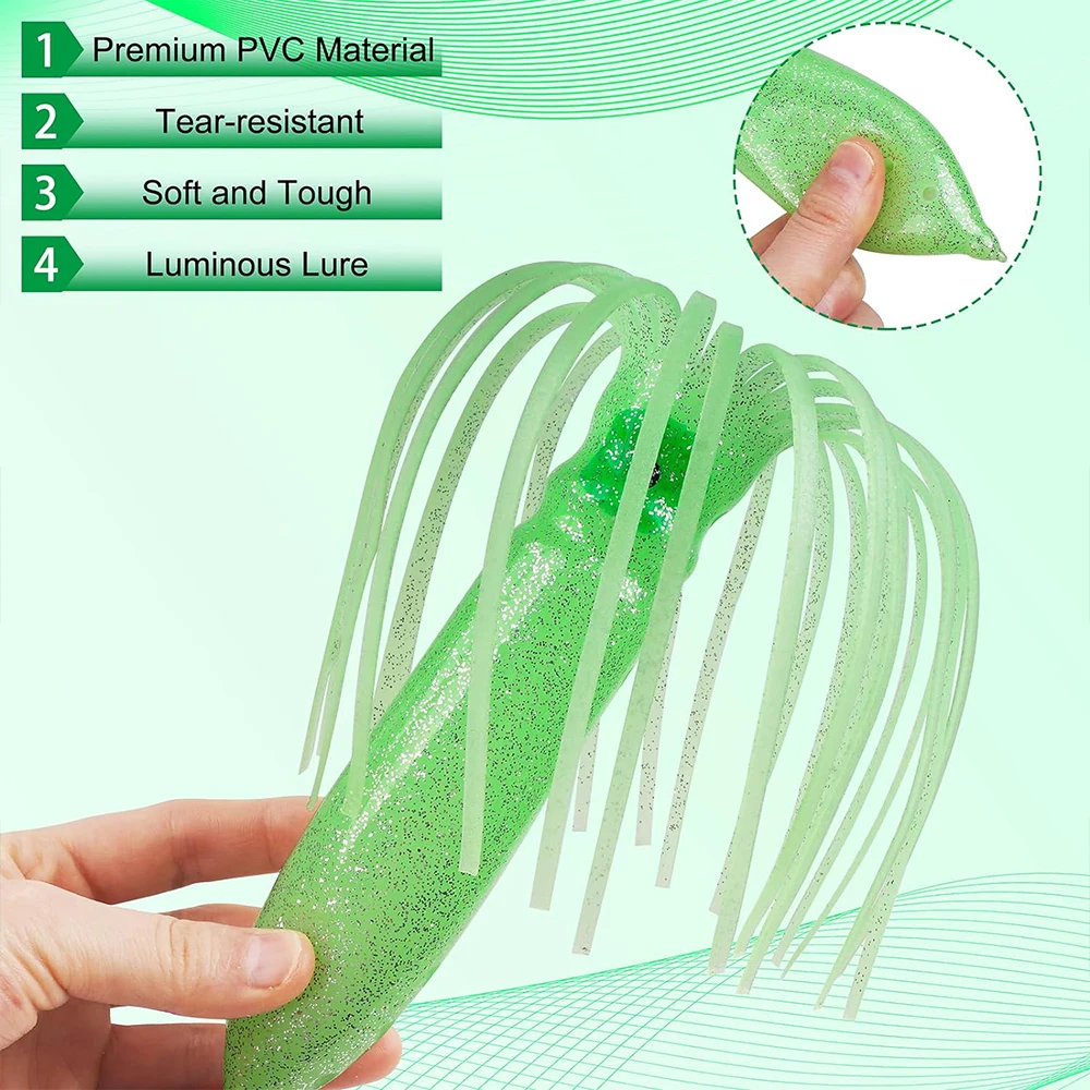 Falda luminosa de pulpo para curricán agua salada – señuelo eficaz - imagen 4