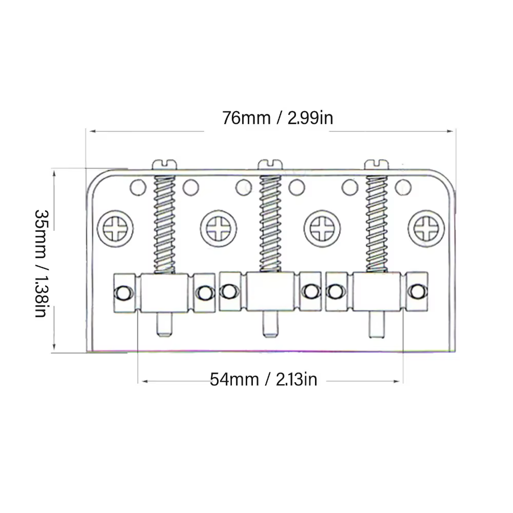 Puente de guitarra eléctrica plateado