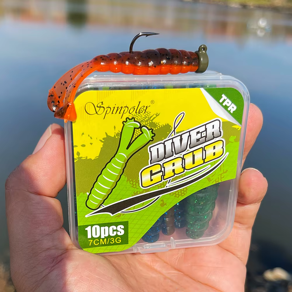 Spinpoler Diver Señuelo blando 7 cm flotante doble cola en T lubina - imagen 4
