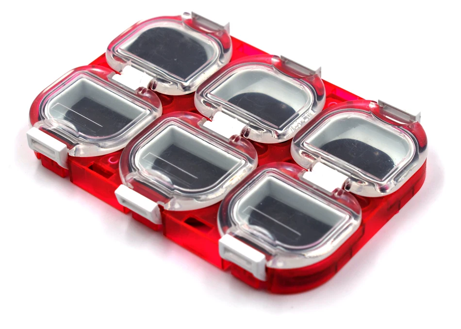 Caja roja y negra para pesca