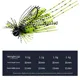 MUKUN Chatterbait jig head con anzuelo de goma y alambre para trucha