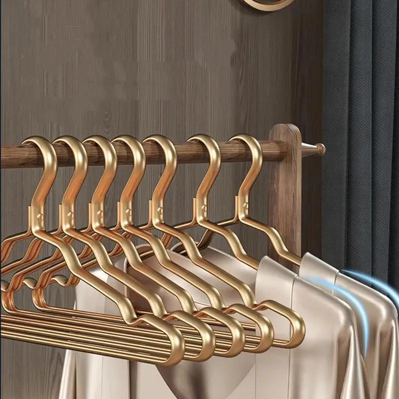 Perchas de aluminio antideslizantes metalizadas engrosadas para ropa - imagen 2