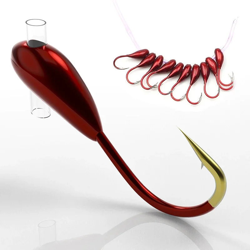 Anzuelo Jig Head pesca en hielo – Acero carbono con púas - imagen 5
