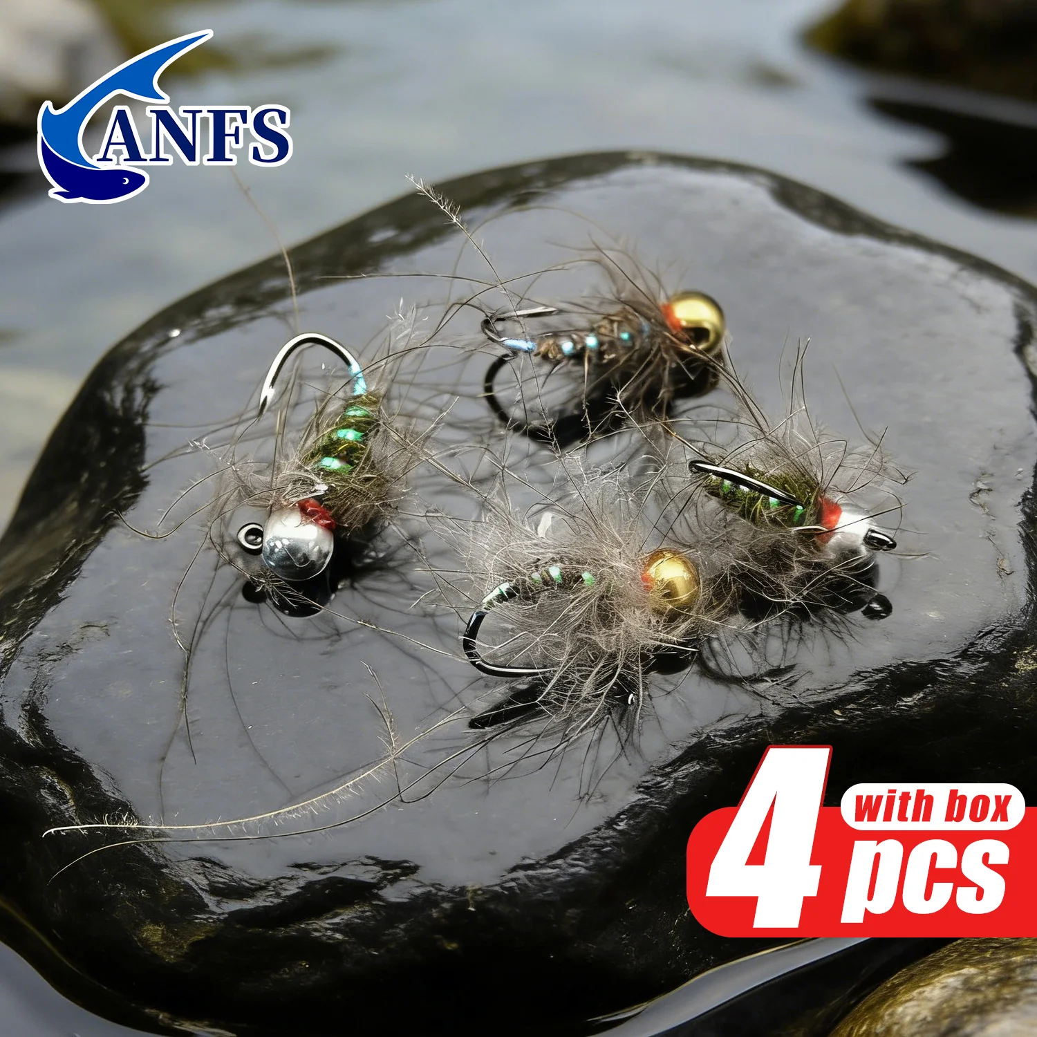 ANFS Moscas de pesca tejidas CDC Midge Nymph para trucha - imagen 2
