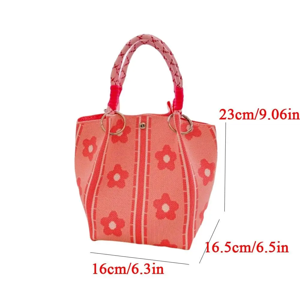 Bolso de ganchillo para mujer con estampado floral y asa trenzada - imagen 5