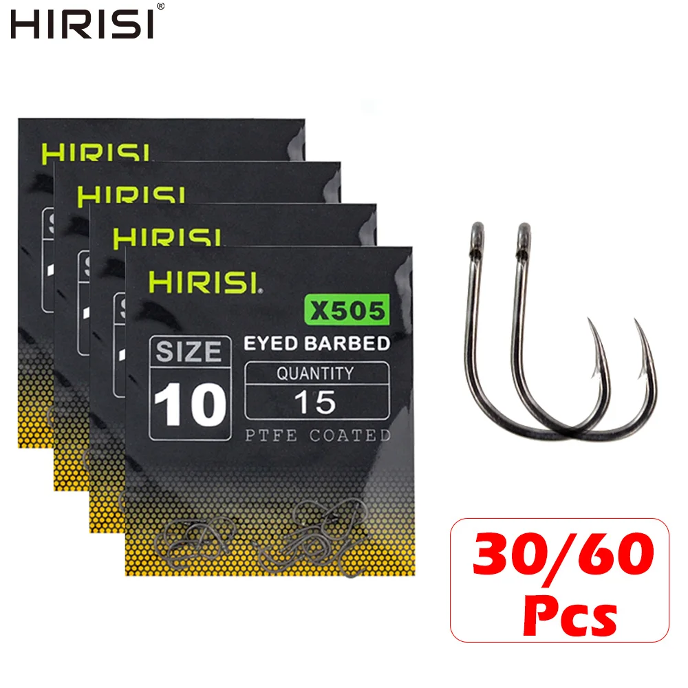 Anzuelos Hirisi X505 PTFE con ojo y espina para carpa - imagen 4
