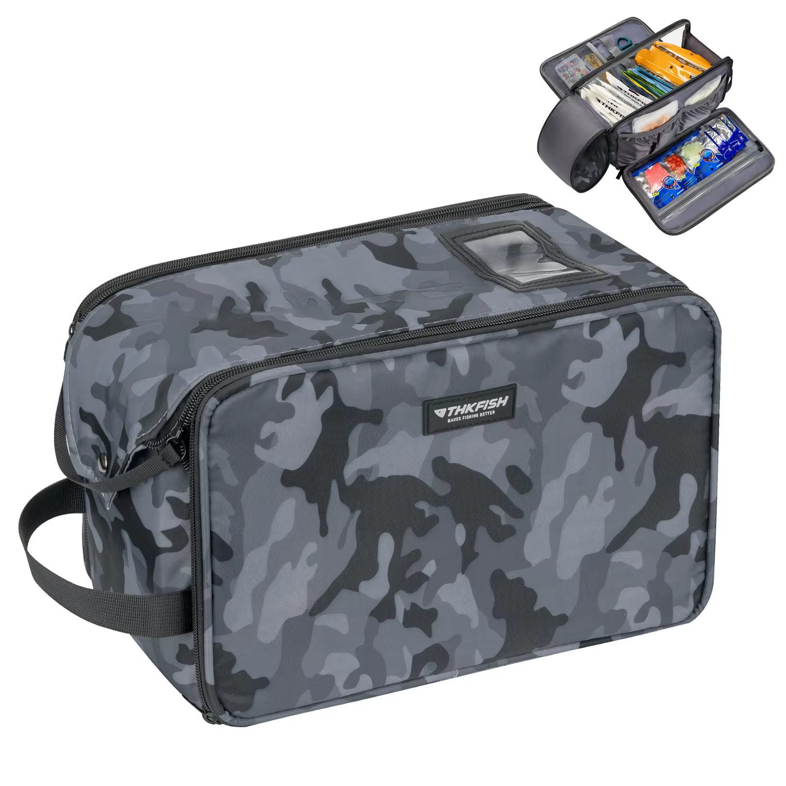 Bolsa de pesca impermeable para señuelos, de camuflaje y gran capacidad