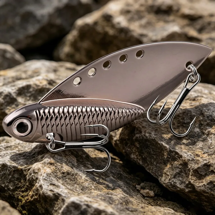 Cuchara vibratoria Metal VIB para black bass con señuelo duro