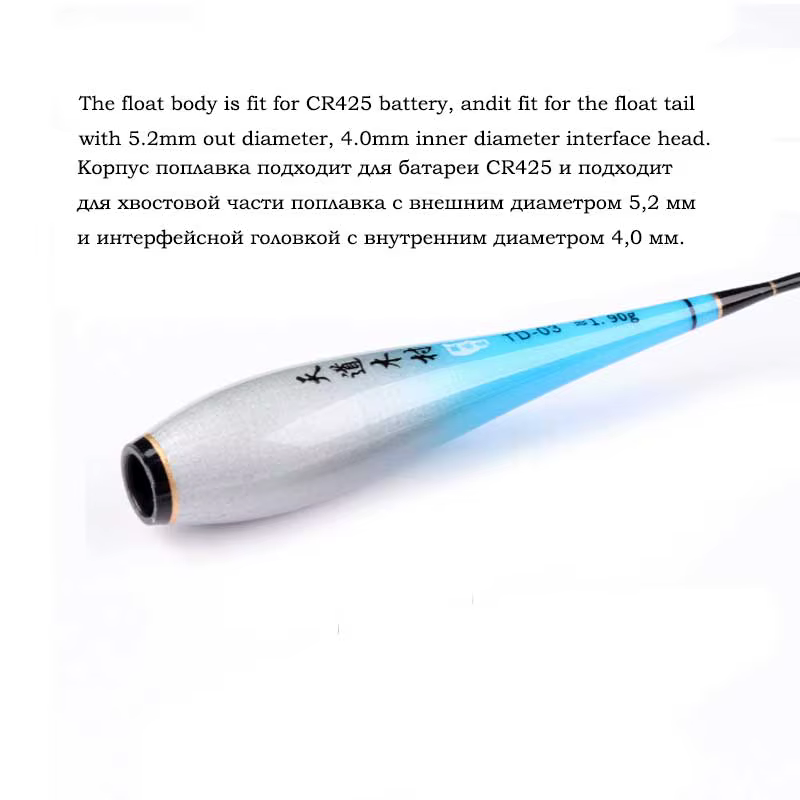 Flotador luminoso nano sin batería para pesca con soporte y tubos - imagen 4