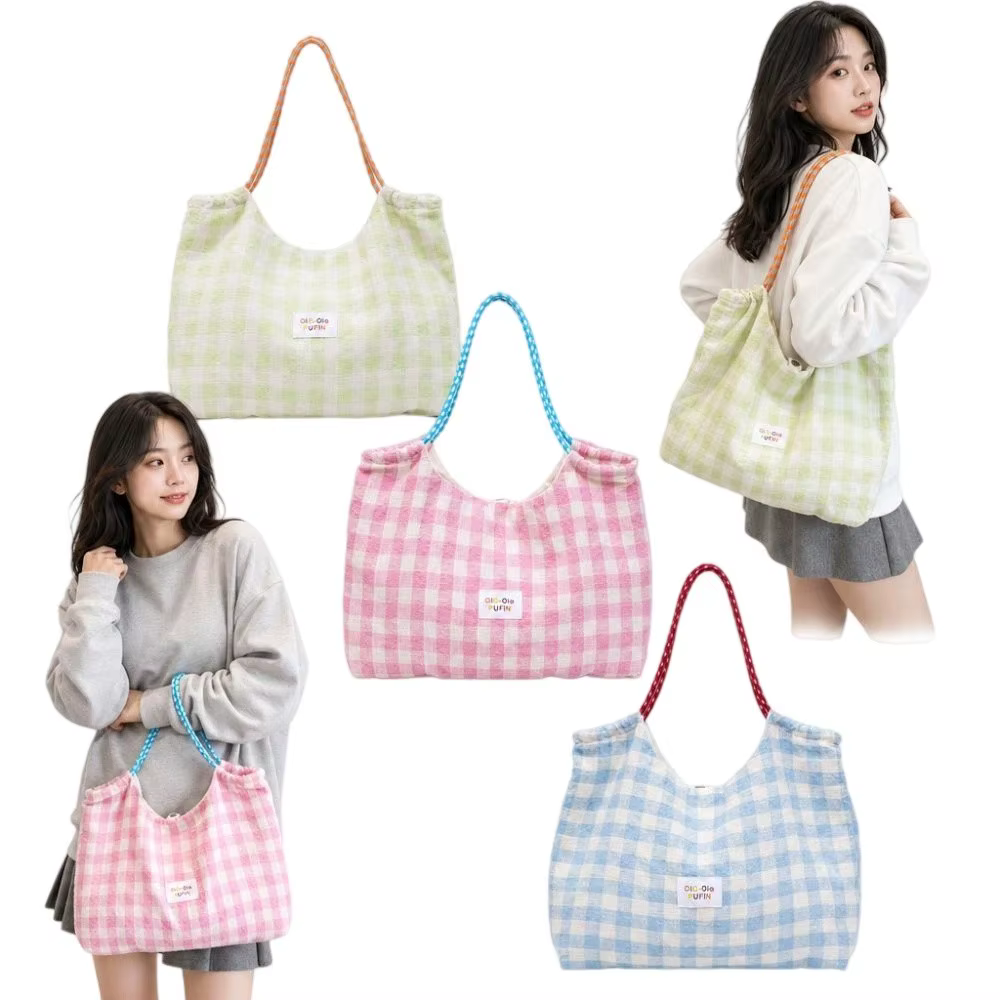 Bolso Bandolera a Cuadros Gran Capacidad para Mujer – Ligero y Resistente - imagen 4