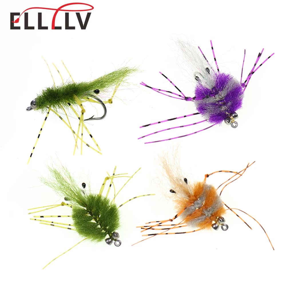 Ellllv 3 Mosca de Cangrejo con Mancuernas – Gancho Acero 2/0 Salado