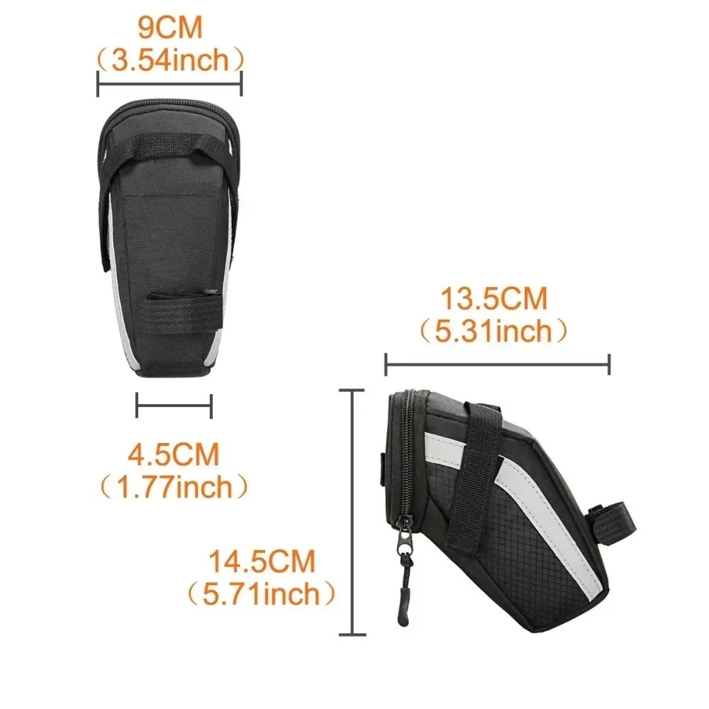 Bolsa reflectante para sillín de bicicleta en uso