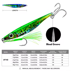 PROBEROS Señuelo metálico hundimiento rápido 3D – Pesca 10‑40 g