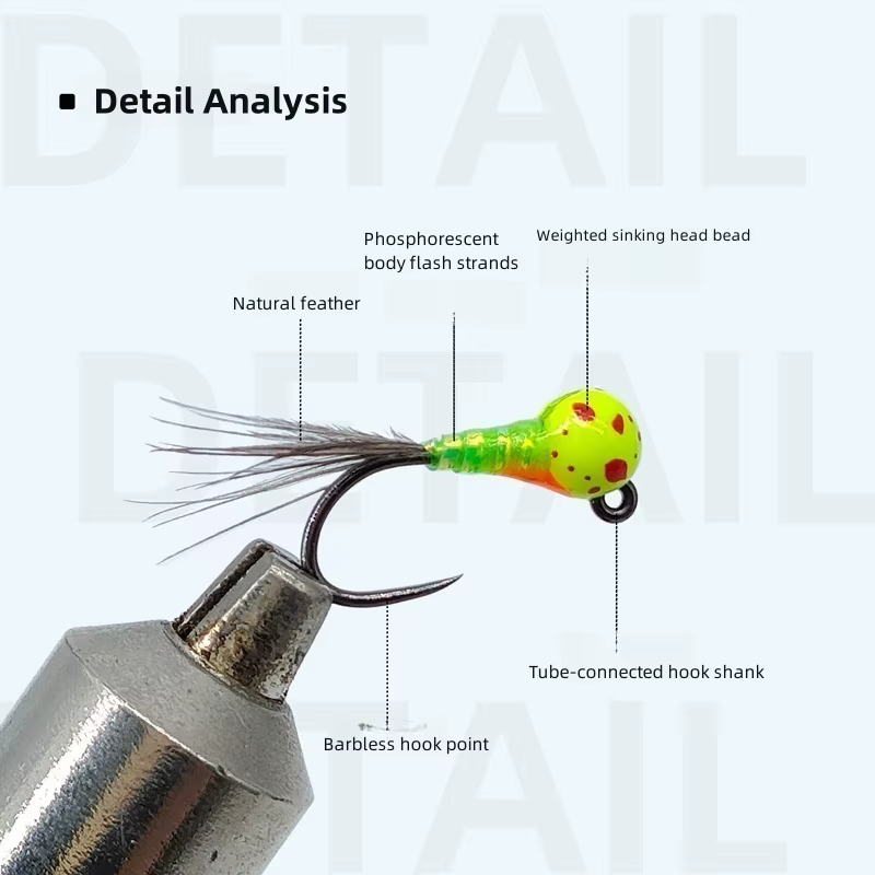 Ninfas de pesca hundidas con cabeza de tungsteno LY048 - imagen 2