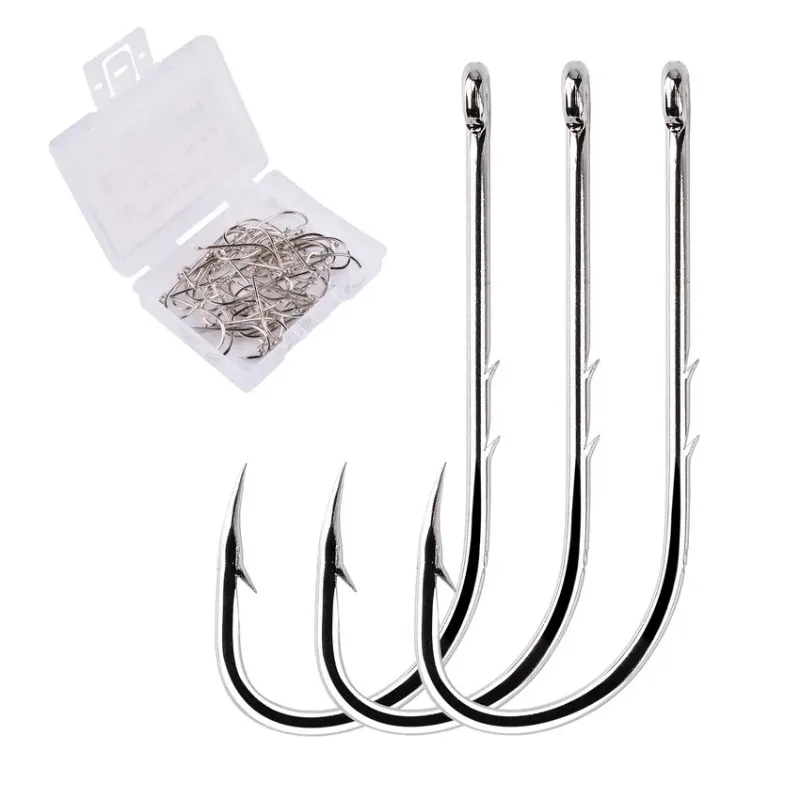 Anzuelo vástago largo inox con púas para cebo estrecho salada - imagen 2