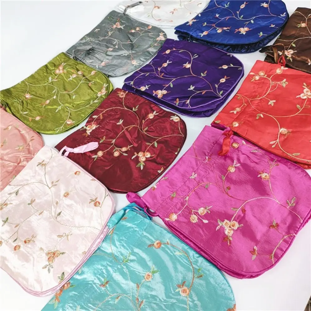 Bolso tipo cubo bordado con flores étnicas para mujer, hecho a mano - imagen 3