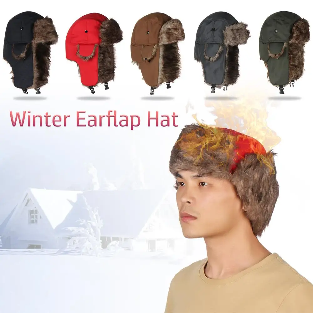 Orejeras piel Russo Ushanka de invierno para gorra de esquí - imagen 3