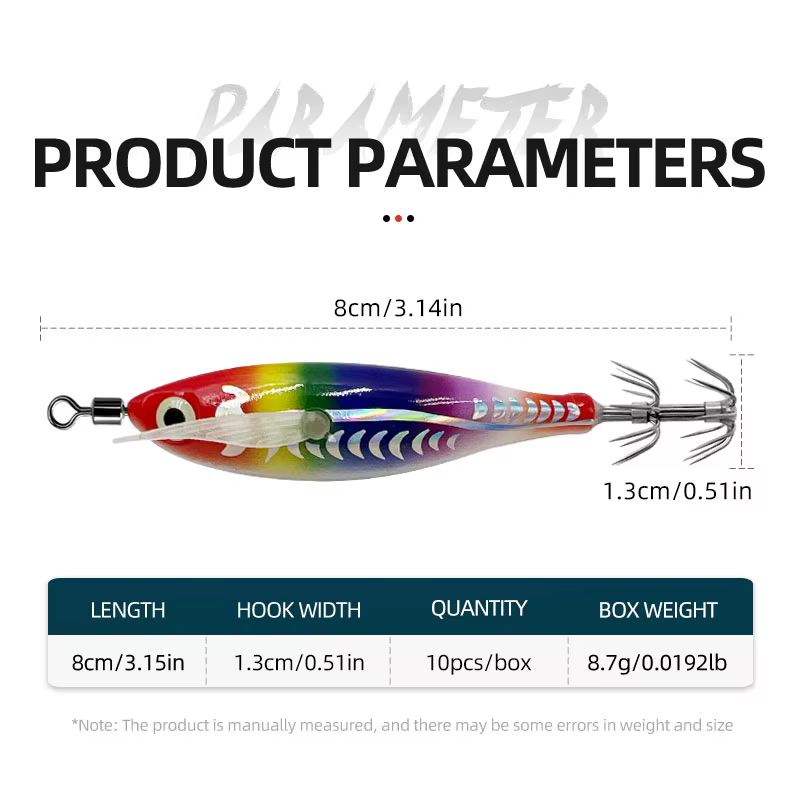 ShareShark Señuelos Calamar con Luz UV – Pesca Horizontal en Agua Salada