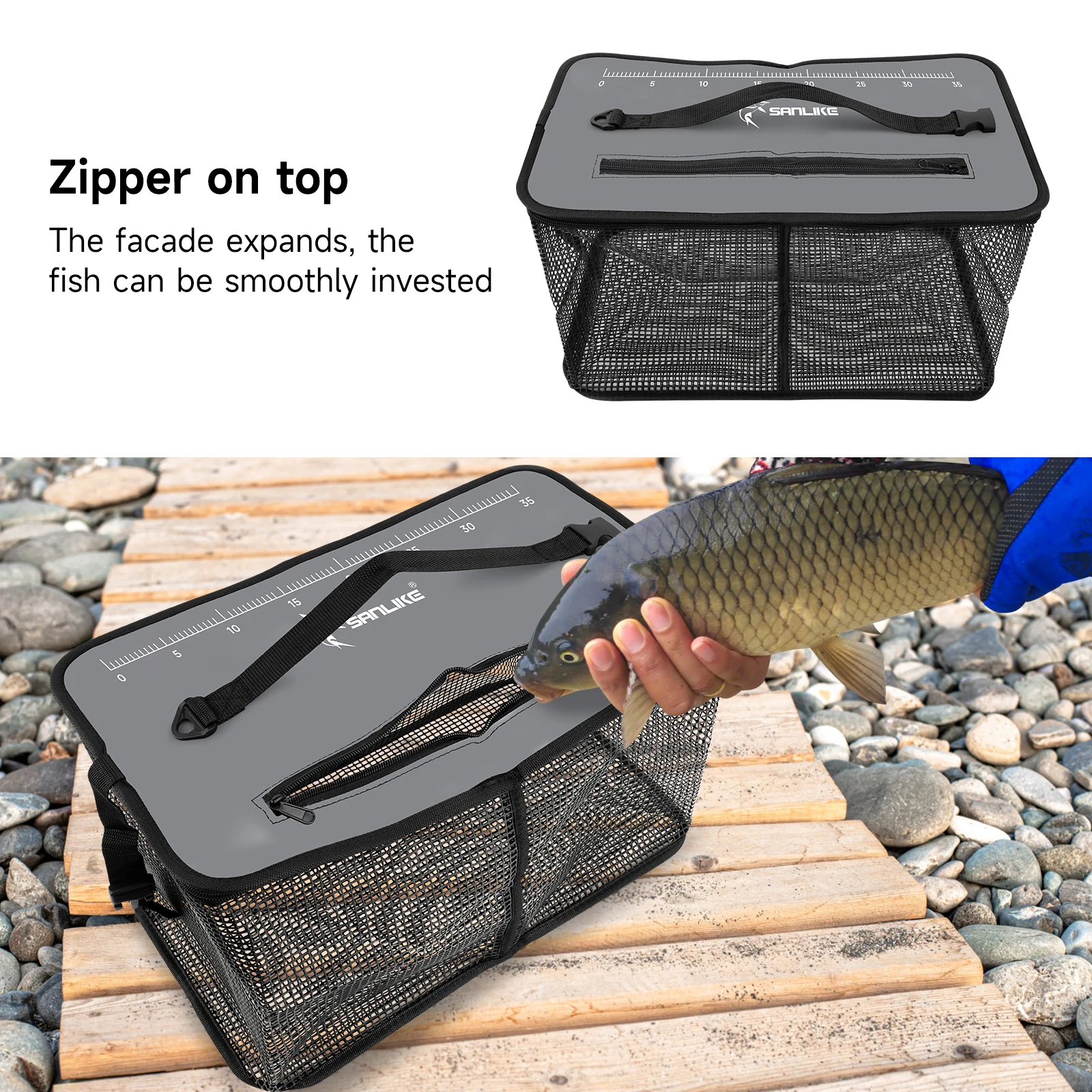 SANLIKE Cubo plegable para pesca - Tanque de agua portátil PVC - imagen 3