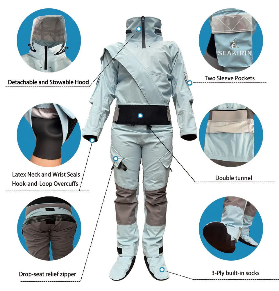 Cremallera impermeable y tiradores