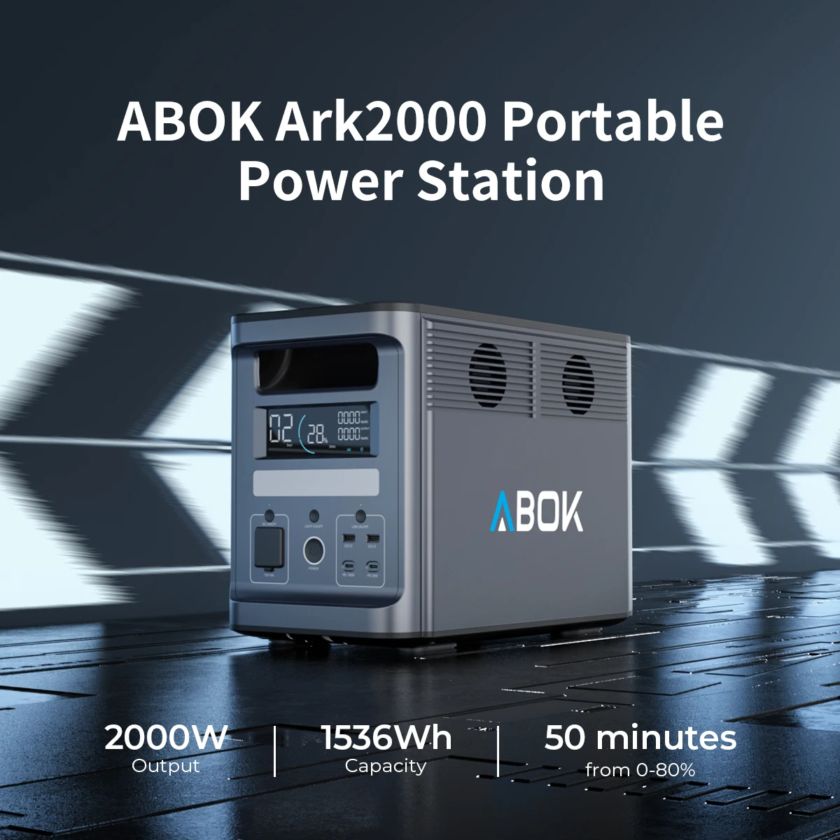 ABOK Ark2000 estación de energía portátil con app LiFePO4 - imagen 2
