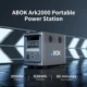 Estación de energía ABOK LiFePO4 con baterías extra 2000 W