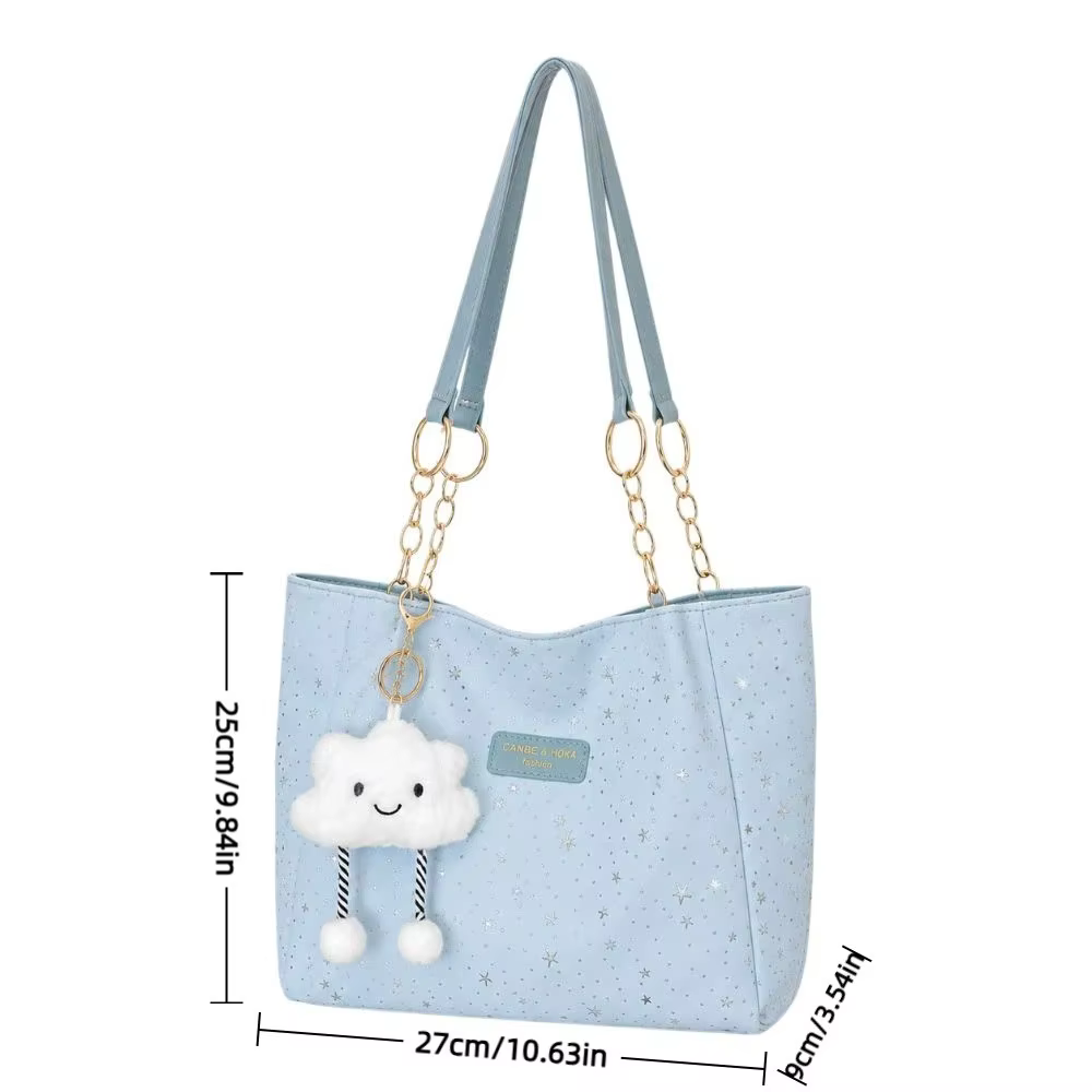 Bolso tote de hombro con estrella – Gran capacidad para viajes diarios - imagen 3