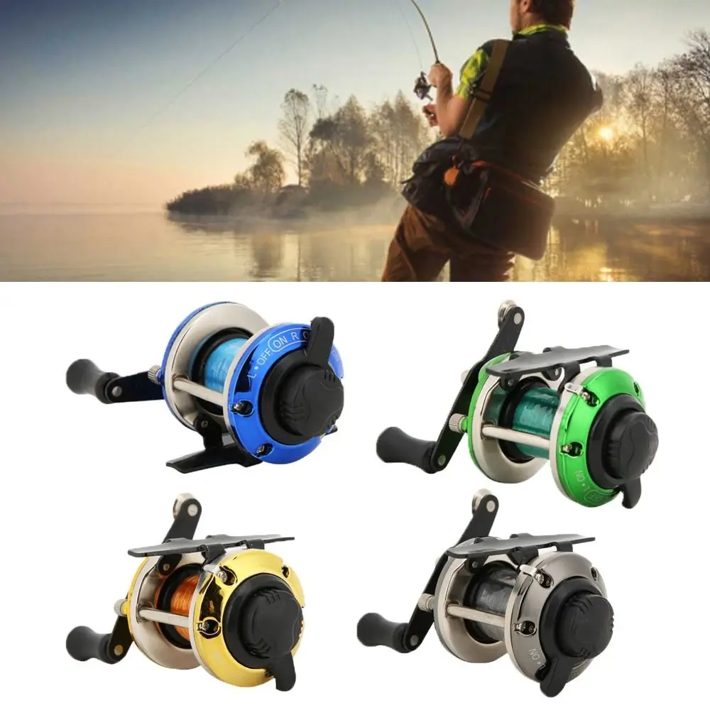 Carrete de pesca en hielo con línea y arrastre ligero de metal - imagen 2