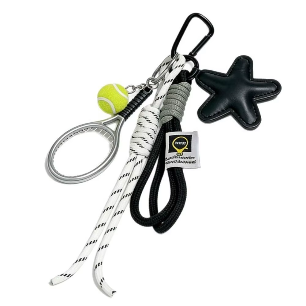 Llavero de cuero multicolor con estrella para mochila y equipaje - imagen 2