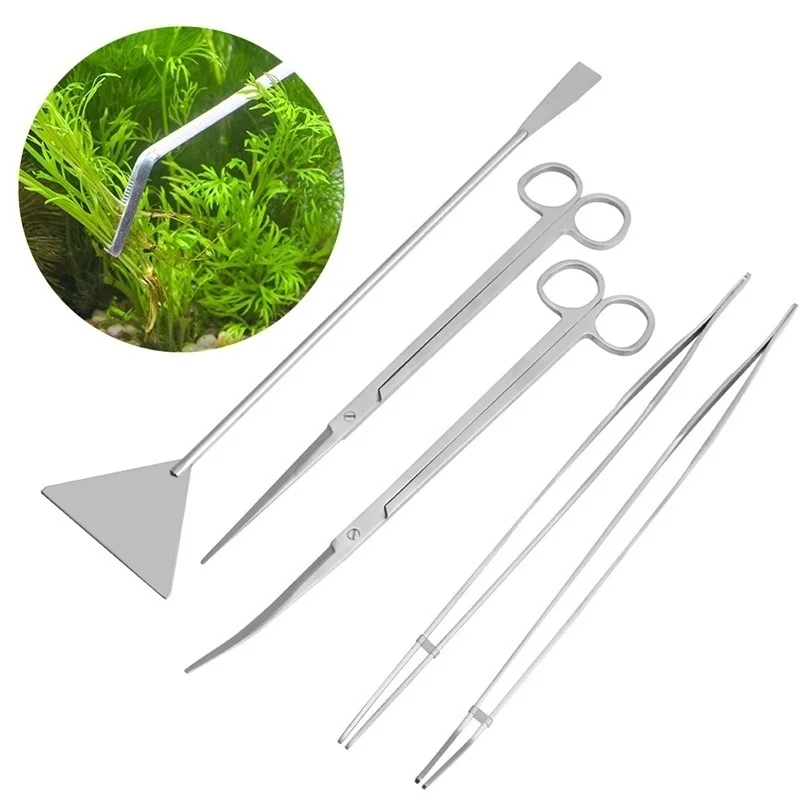Pinzas para acuario con tijeras, limpiavidrios y nivelador de grava - imagen 5