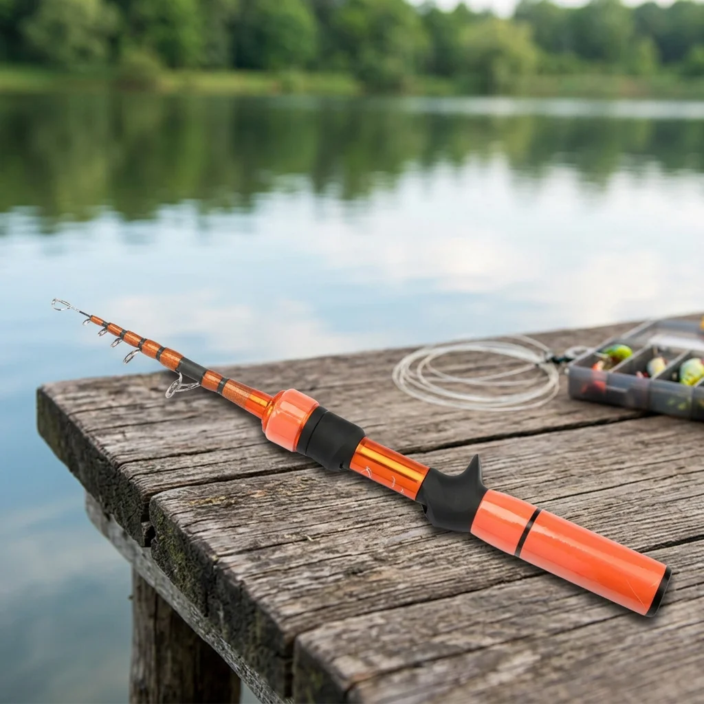 Caña de pescar telescópica portátil de fibra de carbono para pesca en río, lago y exterior - imagen 5