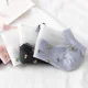 Calcetines tobilleros mujer encaje transpirable con cristales y flores - imagen 2