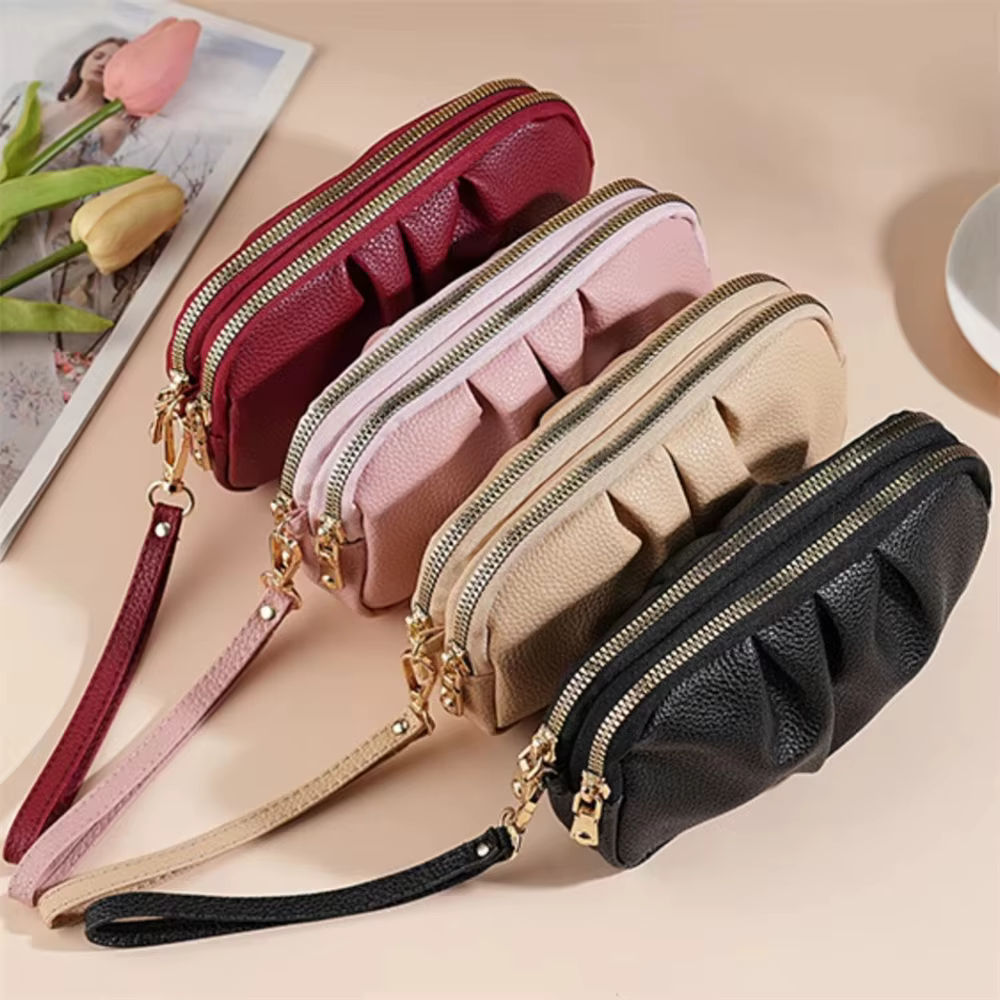 Cartera larga cuero PU pescadora – Bolso mano cremallera - imagen 2