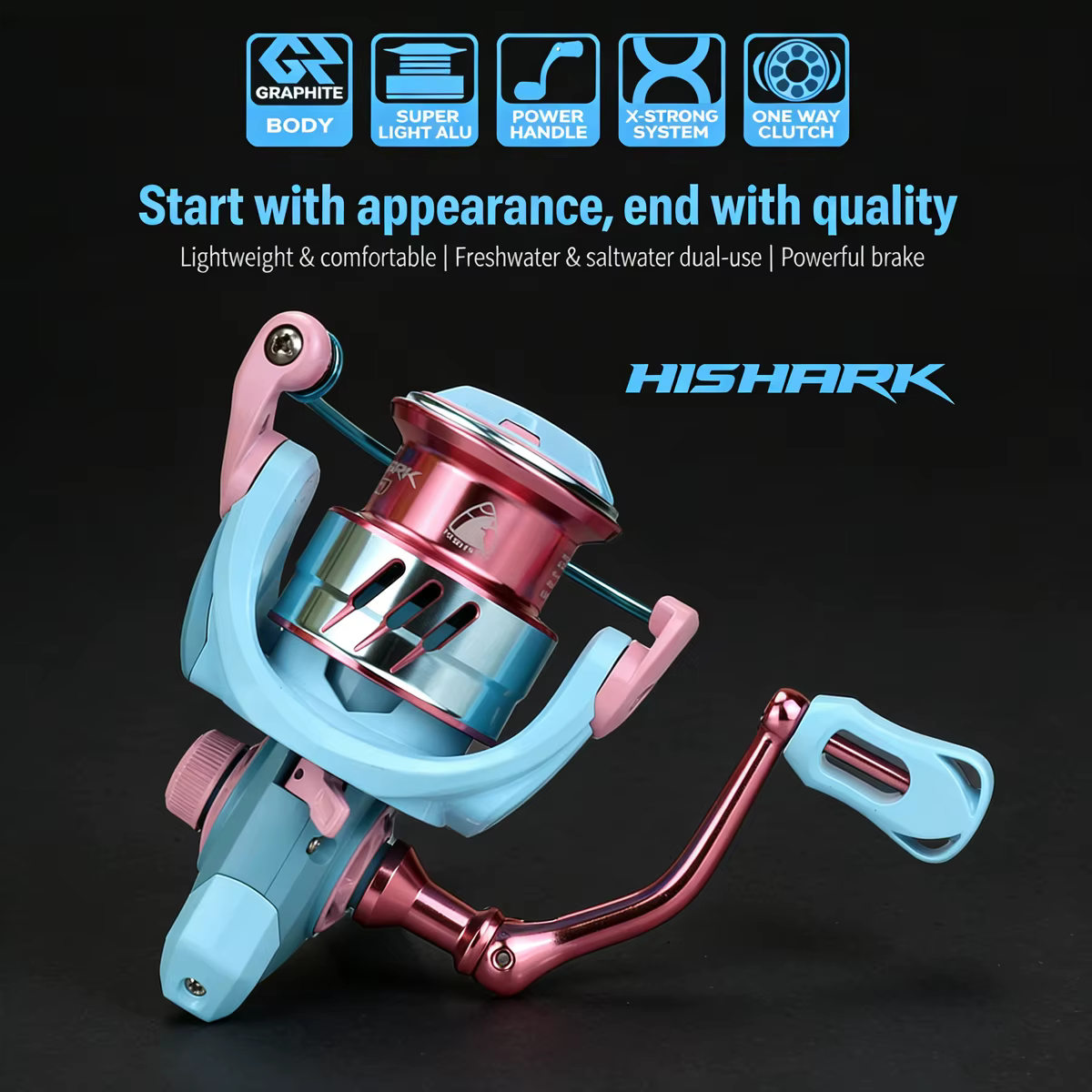 Hishark Carrete Baitcasting de Perfil Bajo Totalmente Metálico - imagen 5