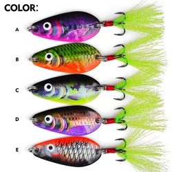 PROBEROS VIB cucharilla metal con anzuelo pluma y lentejuelas