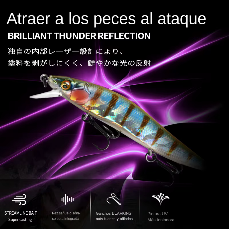 BEARKING Minnow 9,8cm 10g - Suspensión 2,1m Señuelo - imagen 4