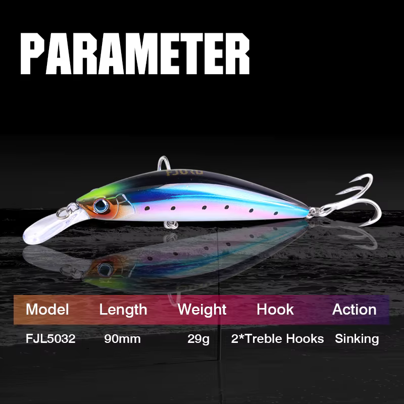 FJORD Jerkbait 90mm 29g para agua salada - Señuelo duro con anzuelos - imagen 4