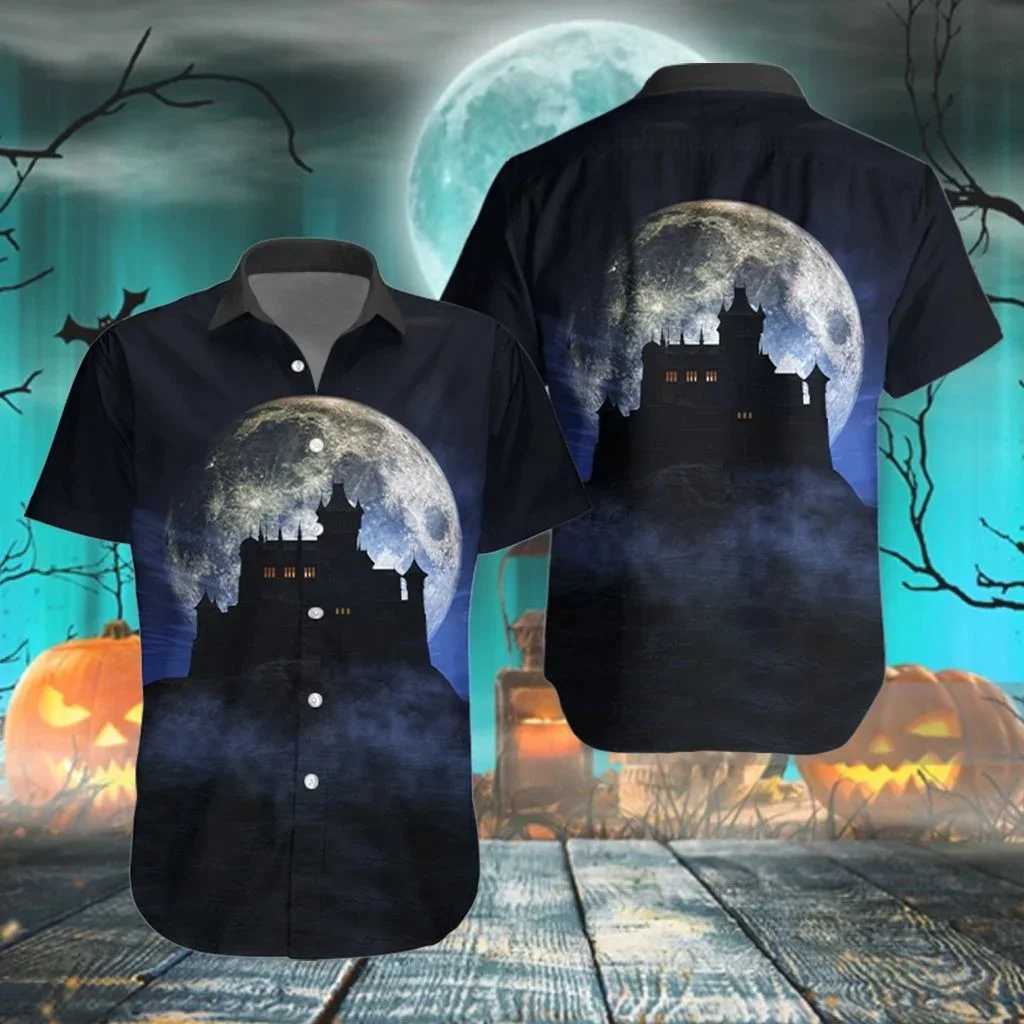 Camisa hawaiana 3D esqueleto y fantasma PLstar Cosmos verano playa - imagen 5