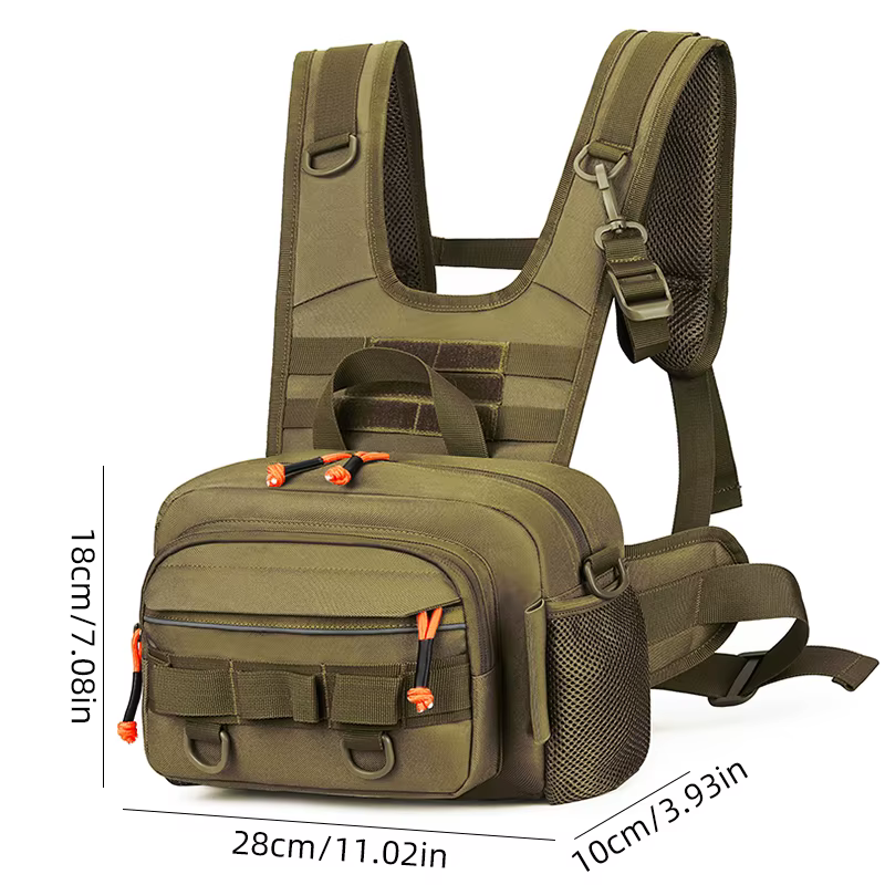 Mochila táctica de pesca con soportes para cañas y señuelos - imagen 4
