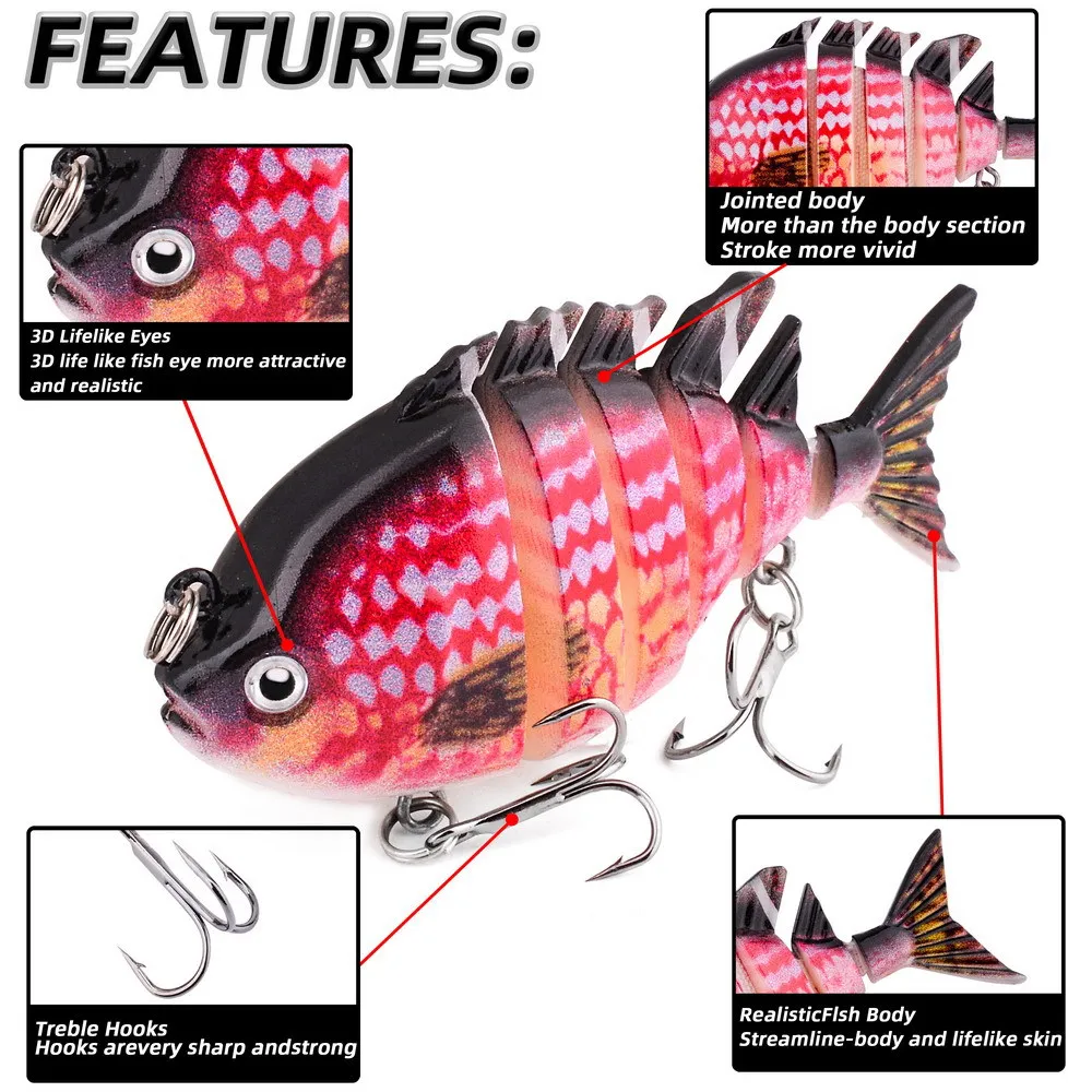 Señuelo Lubina Multiarticulado Tilapia con Anzuelo Triple - imagen 2