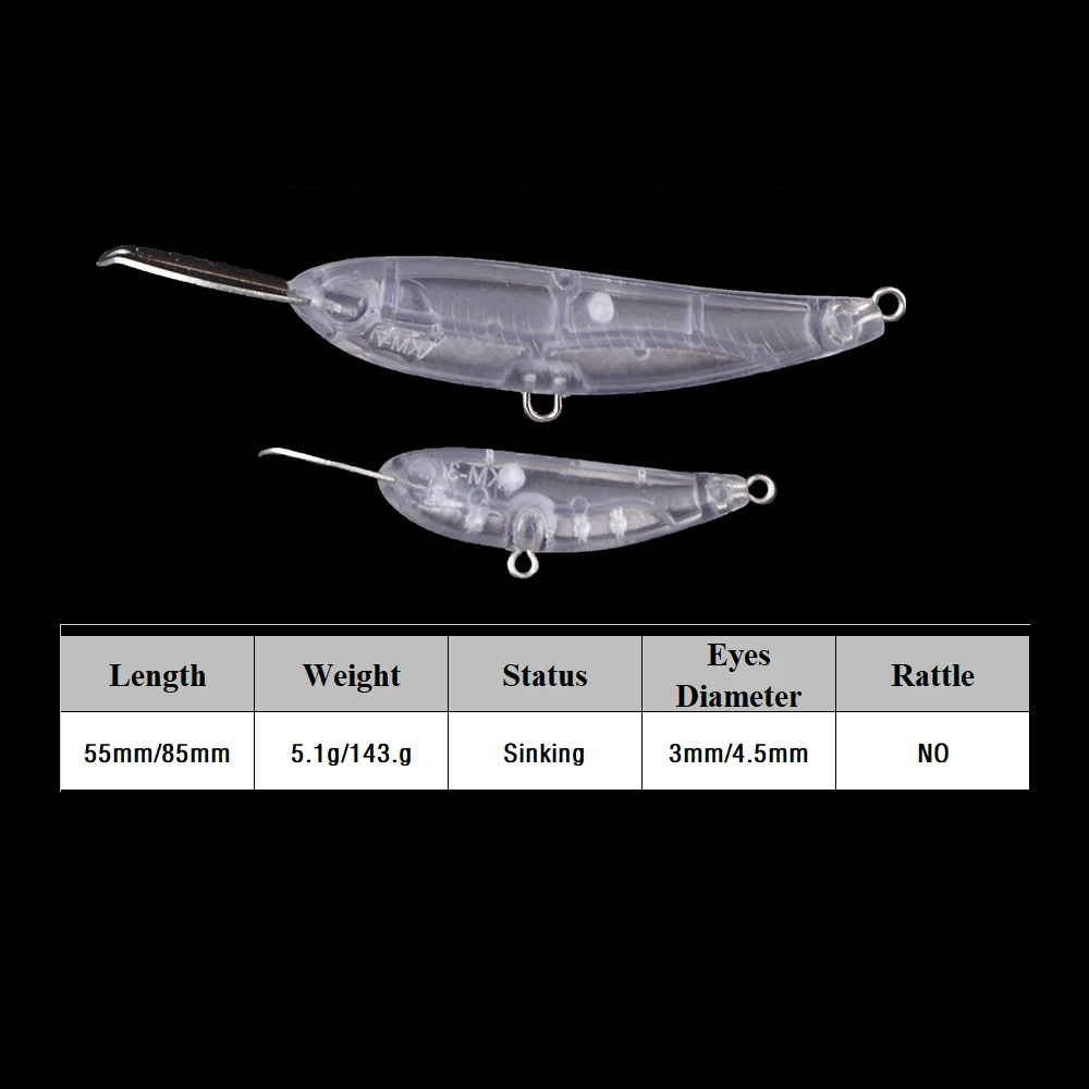 Chan'sHuang señuelo Minnow sin pintar de metal con labio