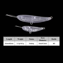 Chan'sHuang señuelo Minnow sin pintar de metal con labio