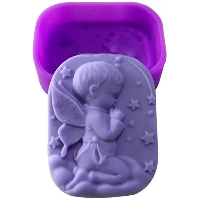 Molde de silicona Angel Boy para jabón artesanal con diseño decorativo