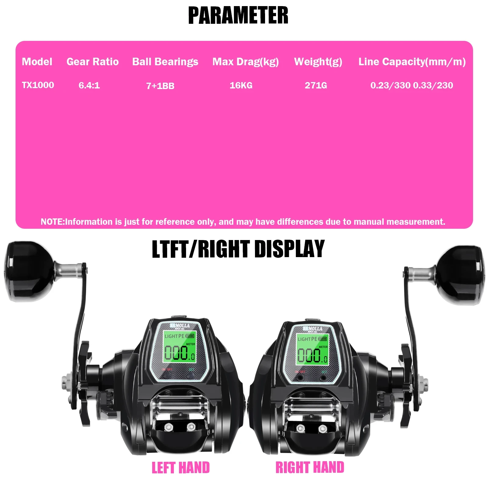 Carrete baitcasting electrónico para agua salada - Arrastre fuerte - imagen 5